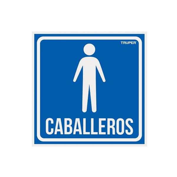 Letrero de Señalización 'Caballeros' Truper, 19 x 19 cm