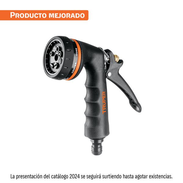 Pistola de Riego Metálica de 8 Funciones con Mango Ergonómico