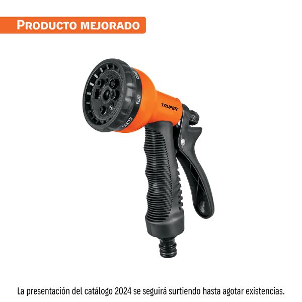 Pistola de Riego de 8 Funciones con Recubrimiento Ergonómico