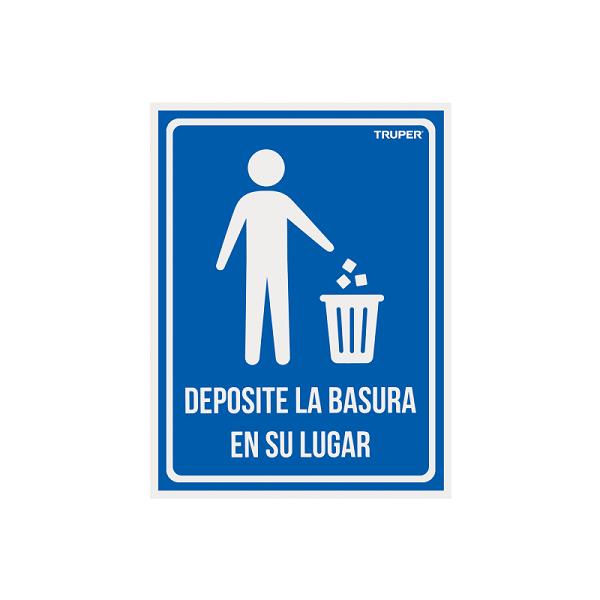 Letrero de Señalización "Deposite la Basura en su Lugar" (21 x 28 cm)