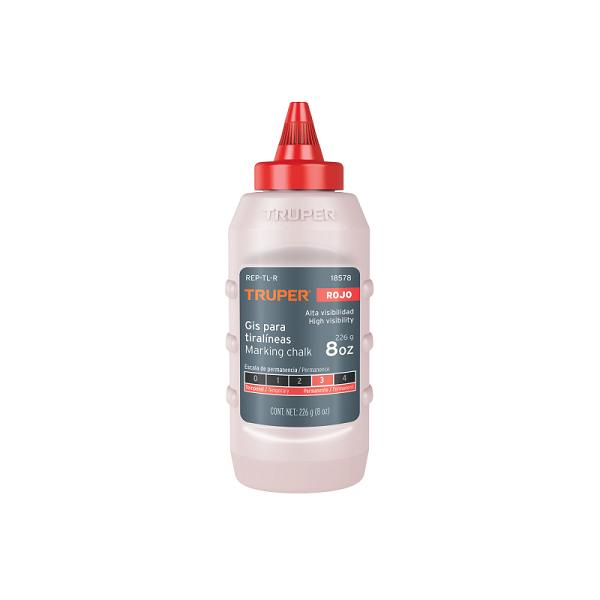 Gis Rojo para Tiralíneas Truper, Alta Visibilidad, 8 oz