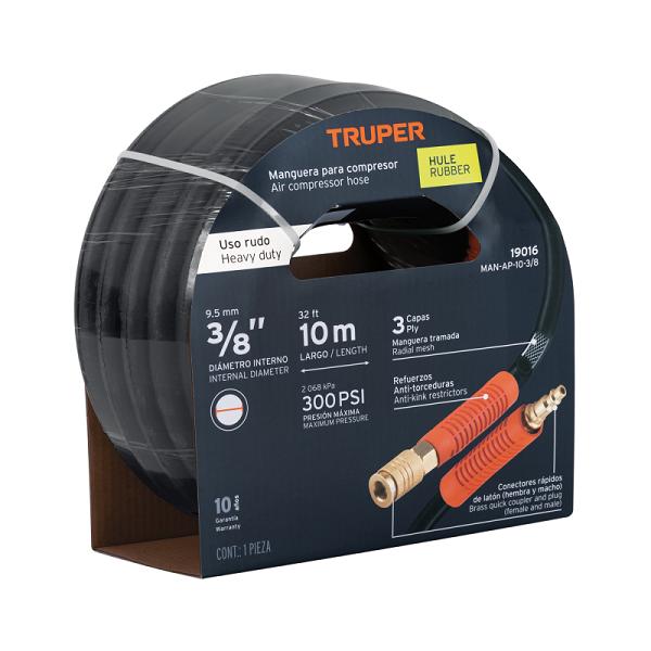 Manguera de Hule para Compresor Truper, 10 m x 3/8"