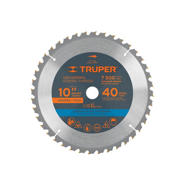 Disco de Sierra para Madera Truper de 10 Pulgadas, 40 Dientes