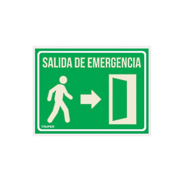 Letrero de Señalización 'Salida de Emergencia' Fotoluminiscente, 21 x 28 cm