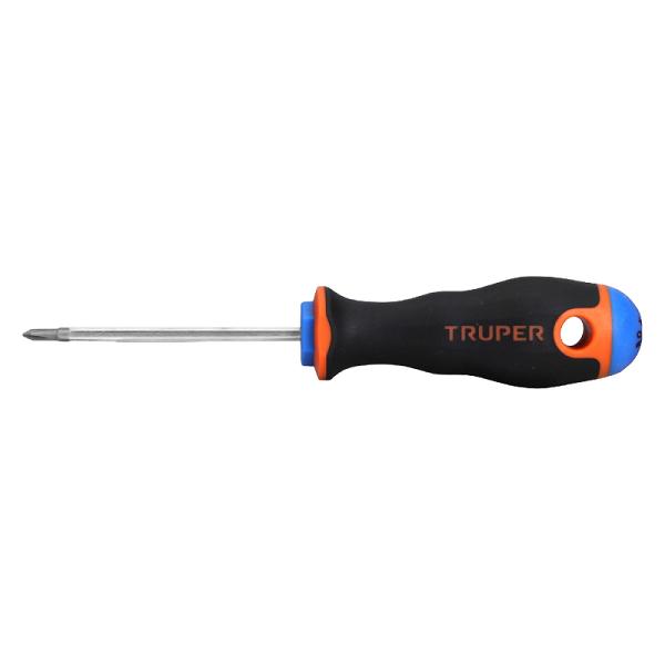 Desarmador de Cruz Truper 1/8' x 2-1/2' con Mango Comfort Grip