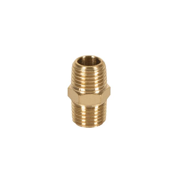 Niple de Latón Macho-Macho 1/4' NPT Truper
