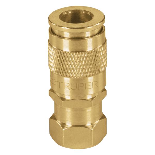 Cople Rápido de Latón Truper, Cuerda 1/4 NPT