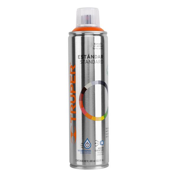 Pintura en Aerosol Naranja Brillante de 400 ml (Bote Esbelto)