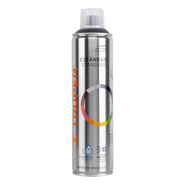 Pintura en Aerosol Gris Oscuro Brillante, Bote Esbelto (400 ml)