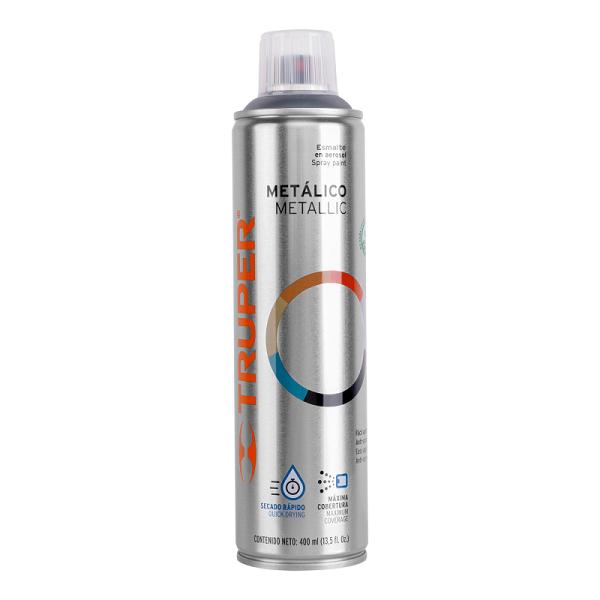 Pintura en Aerosol Cromo Metálico de Secado Rápido, 400 ml