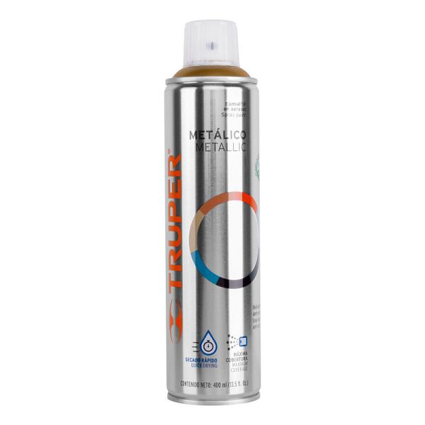 Pintura en Aerosol Oro Metálico Brillante, 400 ml