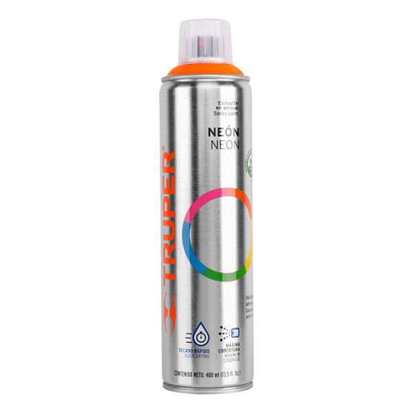 Pintura en Aerosol Naranja Neón Mate - Bote Esbelto de 400 ml