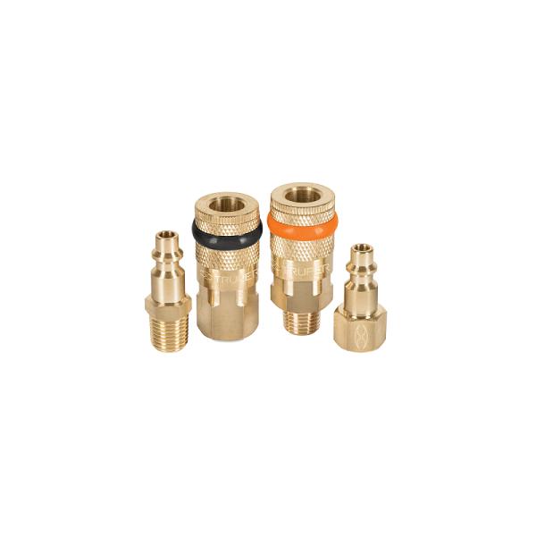 Juego de Conectores Rápidos y Coples de Latón Truper (1/4" NPT, 4 Piezas)