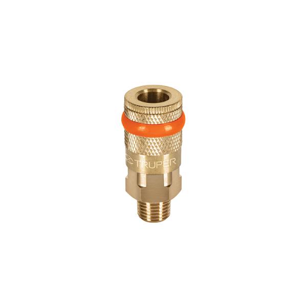 Cople Rápido de Latón Macho, Cuerda 1/4" NPT - Truper
