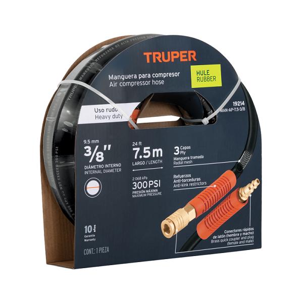 Manguera de Hule para Compresor Truper, 7.5 m x 3/8"