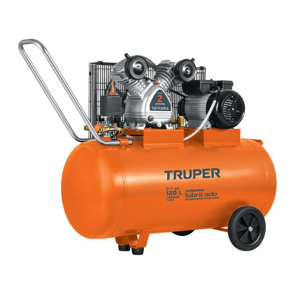 Compresor de Aire de Banda Lubricado Truper 120 Litros 4 HP 220V