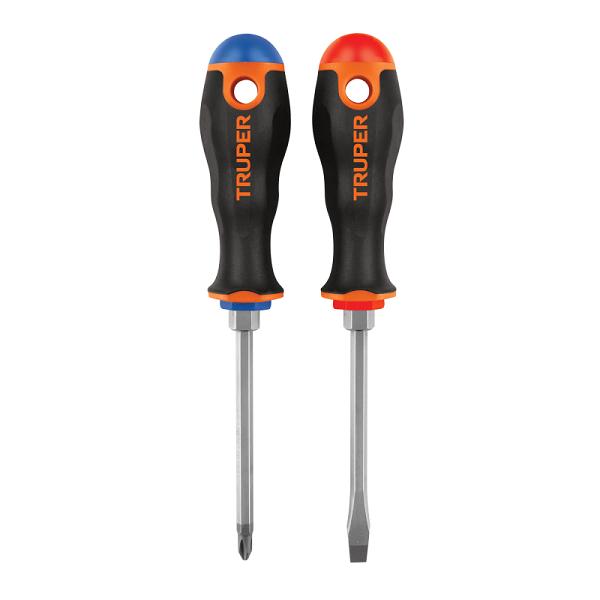 Dúo de Desarmadores Truper Comfort Grip, 1/4" x 4"