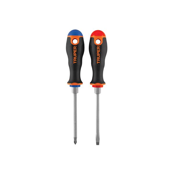 Juego de Desarmadores Truper Comfort Grip 3/16" x 4", 2 Piezas