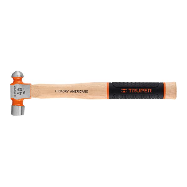 Martillo de Bola Truper Grip de 4 oz con Mango de Madera Hickory