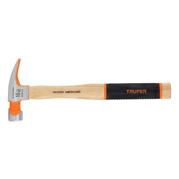 Martillo de Uña Recta Truper Grip de 10 oz con Mango de Hickory