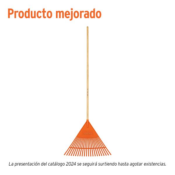Escoba Plástica para Jardín Flexible, 22 Dientes con Mango de 48"