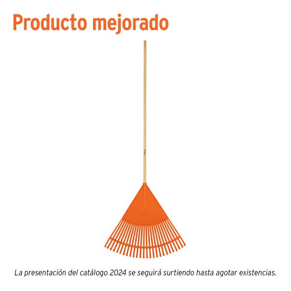 Escoba Plástica para Jardín Flexible, 26 Dientes con Mango de 120 cm