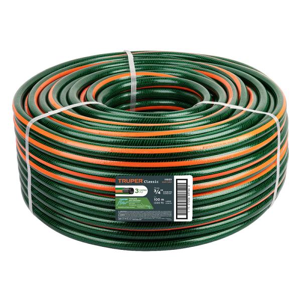 Manguera de Alta Presión Truper de 3/4" de 3 Capas, Rollo de 100 m