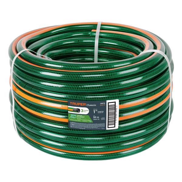 Manguera Reforzada de 3 Capas Truper de 1" (Rollo de 50 m)