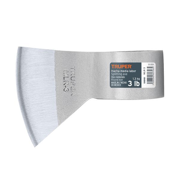 Cabeza de Hacha Media Labor de Ojo Redondo Truper, 3 lb (Sin Mango)