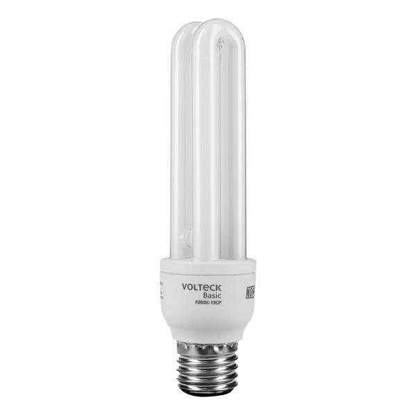 Lámpara Fluorescente Doble T4 Volteck 13W Luz Cálida (Base E26/E27)