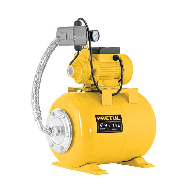 Equipo Hidroneumático de 24L con Bomba Periférica de 1/2 HP, Pretul