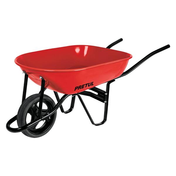 Carretilla Pretul Roja de 5.5 ft³ con Llanta Imponchable y Bastidor Tubular
