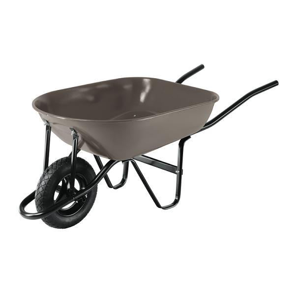 Carretilla Pretul de 5.5 ft³ con Llanta Neumática y Bastidor Tubular, Gris