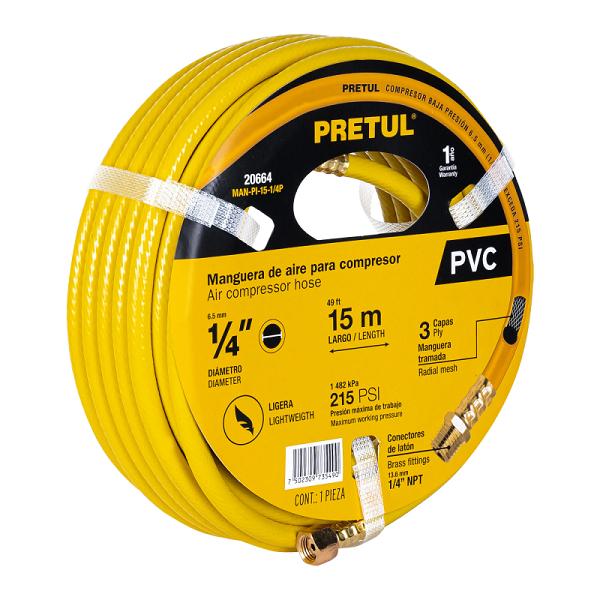 Manguera para Compresor de PVC Pretul, 15 m x 1/4"