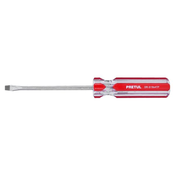 Desarmador Plano Pretul 3/16" x 4" con Mango de PVC