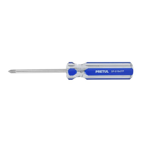 Desarmador de Cruz Pretul 3/16 x 3 Pulgadas con Mango de PVC