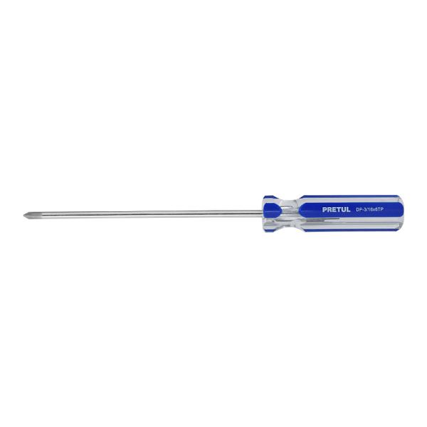 Desarmador de Cruz Pretul 3/16 x 6 Pulgadas, Mango de PVC
