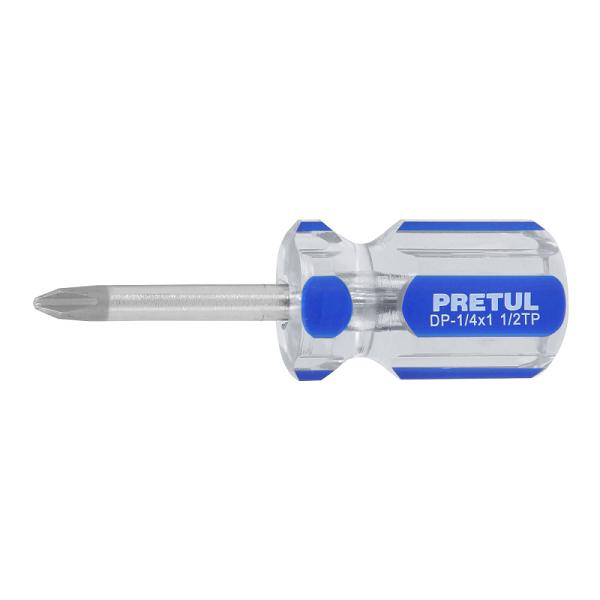 Desarmador de Cruz Pretul 1/4" x 1-1/2" con Mango de PVC