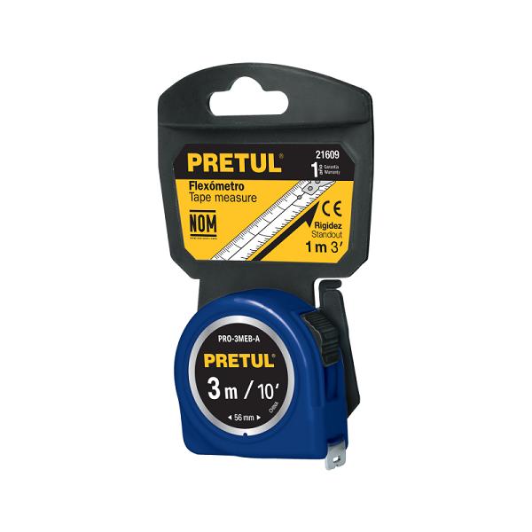 Flexómetro Azul Pretul de 3 m con Cinta de 13 mm