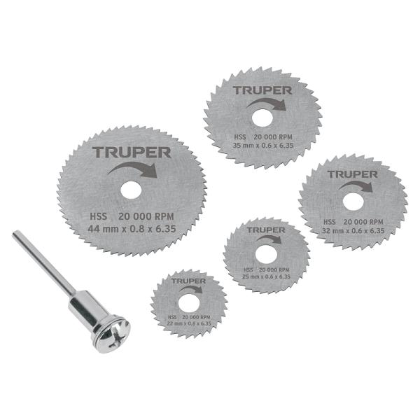 Kit de minidiscos sierra para herramienta rotativa, 5 piezas