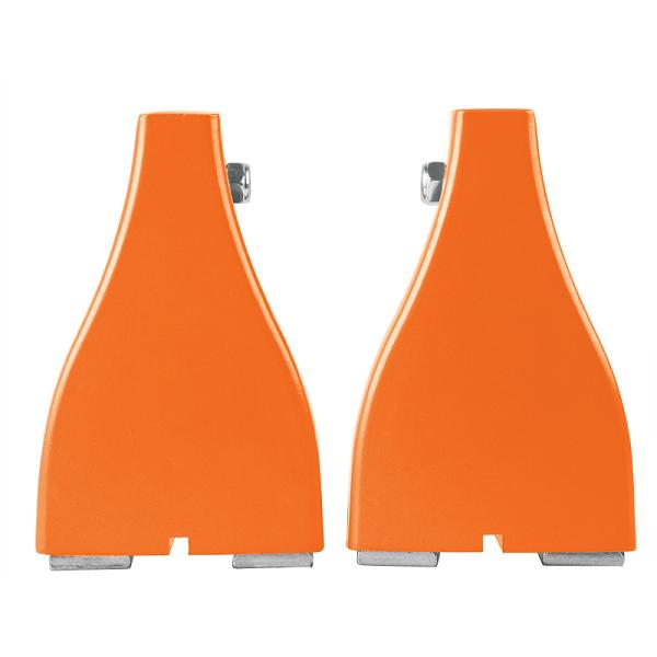 Repuesto de 2 bases naranjas para rieles de cortadores de azulejo EXPERT 90/120 con soportes metálicos.