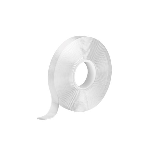 Cinta nano doble cara reutilizable, transparente 3 m x 10 mm