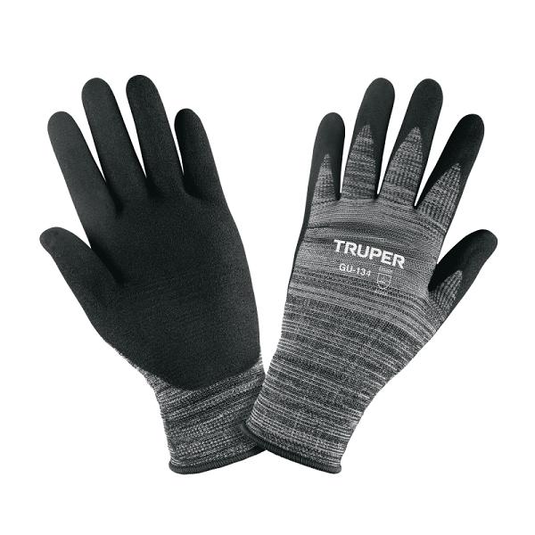 Guantes de nylon recubiertos de nitrilo arenoso, XG, TRUPER